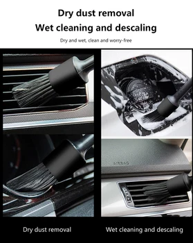 5Pcs a Limpeza do Carro do Detalhamento Escova Conjunto de Sujeira, Pó Pincel Limpo Para o Carro Moto Interior Exterior de Couro Saídas de Ar Limpo Ferramenta