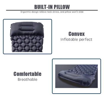 Inovador dormir almofada de enchimento rápido air bag esteira de acampamento inflável colchão com pillow vida de resgate 590g almofada almofada