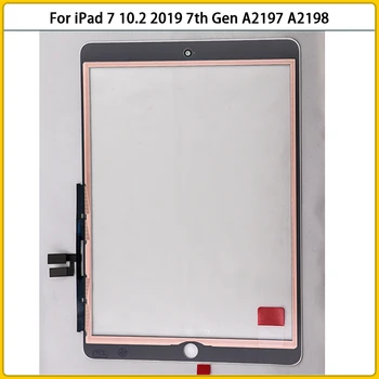 Novo iPad de 7 10.2 2019 7ª Geração da Tela de Toque do Painel de Sensor de Digitador LCD Frontal de Vidro A2197 A2198 A2200 TouchScreen Substituir