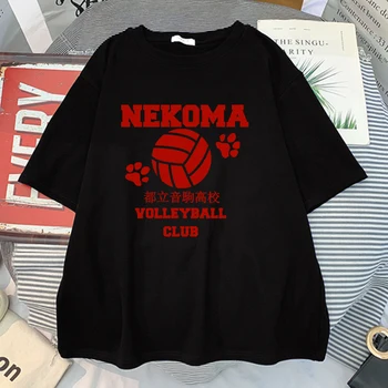 Haikyuu Vôlei Do Clube Vermelho De Impressão Mulheres T-Shirt Da Moda Algodão T-Shirt 2021 Goth Verão T-Shirt Hip Hop Oversize Mulher T-Shirts