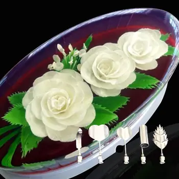 5PC/SET Flor 3D Gelatina de Geléia de Arte Agulha Ferramentas de Geléia de Bolo Pudim de Gelatina de Bico