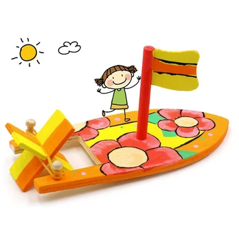 Navio Modelo de Veleiro de Madeira Montagem do Modelo de Construção de Kits de Brinquedos de Vela para Crianças Colorir DIY Barcos de Brinquedos Desenvolvimento do Cérebro