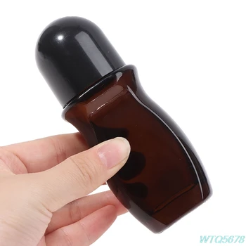 Âmbar de 50 ml, copo vazio roll-on desodorante garrafas de Plástico, Bola de Rolo
