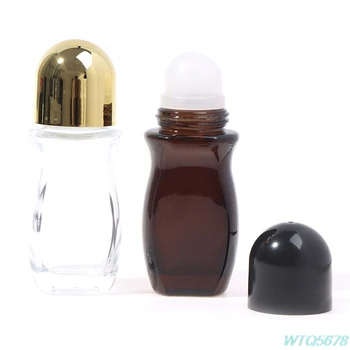 Âmbar de 50 ml, copo vazio roll-on desodorante garrafas de Plástico, Bola de Rolo