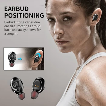 TWS Impermeável fone de ouvido Handfree sem Fios Bluetooth Fones de ouvido com Caixa-carregador 3D Música Estéreo Fone de ouvido Simples Operação Earbud