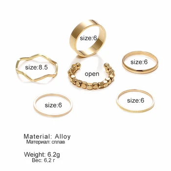Original novo Geométricas Esferas de Abrir o Conjunto de Anéis para as Mulheres a Moda Minimalista de Onda Redondo Junta de Anel de Dedo de 2021 Feminino Jóias Anéis