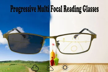 Inteligente progressiva óculos de leitura para homens mulheres perto e dual-use Anti-Luz Azul ajuste automático de Óculos