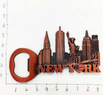 1 Pc Linda Nova York, Estados Unidos Ímãs de Geladeira Metal Estátua da Liberdade World Trade Center 3D Resina Frigorífico Autocolante Presente