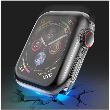 Protetor de tela Para Apple Relógio 6 caso 44MM 40MM Total de TPU pára-choques Iwatch Tampa 42mm 38MM acessórios para iwatch série 5 4 3 2 1