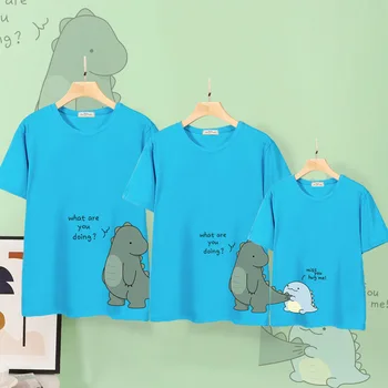 Família combinando roupas pai mãe de menino e me T-shirt bebé roupas de menina de família, a Mãe e Filha combinando as roupas