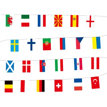 7M Seqüência de Suspensão de Bandeira de 24 Países, de Nações, de Bandeira da Copa Europeia do Campeonato de Futebol, Bandeira do Clube Barra Decorativa Equipes Bandeira