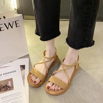 Mulheres Sandálias de Verão Novo Estilo Confortável de Fadas Televisão Romano Sandálias Casuais Sandálias de Calçados femininos Sapatos de Plataforma