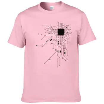 Computador CPU Core Coração T-Shirt dos Homens GEEK Nerd Freak Hacker PC Gamer Tee Verão de Manga Curta de Algodão T-Shirt de Tamanho Euro #303