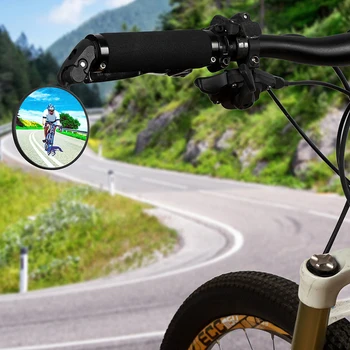Guidão Ajustável Final Espelho De Moto Ciclismo, Equitação Espelho Traseiro Da Vista Traseira Espelhos Retrovisores Estrada De Montanha De Bicicleta Acessórios