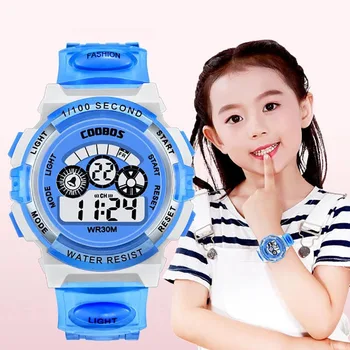 Eletrônicos relógios para Crianças Teen Mostrador Luminoso Impermeável Multi-função de Relógios de Pulso para Meninos e Meninas