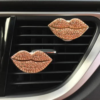 Ambientador de Diamante Carro-estilo Bling Lábios Sensuais Boca de Carro da Saída de Ar do Perfume Clipe Ambientador Difusor Dom Tempero