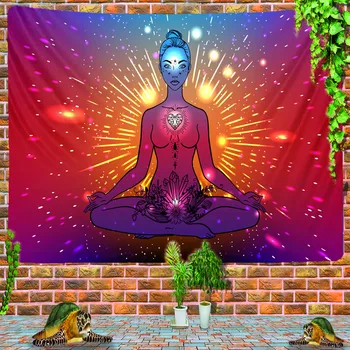 A Índia De Buda Meditação 7 Chakra Tapeçaria De Parede Montar A Mandala De Tapeçaria De Parede De Pano Psicodélico Yoga Montagem De Parede Barato De Tamanho Grande, Ta