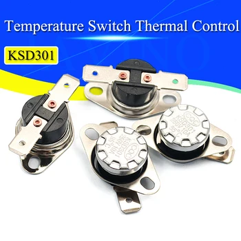 Termostato bimetálico KSD301 0C~350C Interruptor de Temperatura Controle Térmico 85C 95C 105C 125.o-c 135C 145C 180C 250C 300C 350C Grau