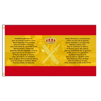 Bandeira da espanha Com a Cruz de Borgonha Império espanhol Cruz De San Andrés e o Hino da Guarda Civil Emblema do Escudo de Bandeiras Banners