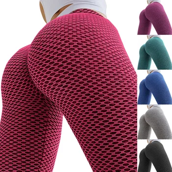 35#Womens leggings push-up do favo de mel legging anti - celulite Ginásio espólio leggings Sexy cintura Alta calças de Fitness