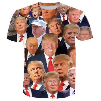 EUA Trump Expressões 3D Full Impresso t-shirt de Verão, Homens camiseta Engraçada Camiseta camiseta hombre homens de roupa 2020 Homme T-shirt