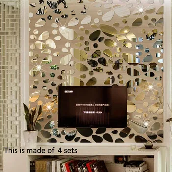 Sala de estar, quarto, sala de jantar PLANO de fundo de parede decoração calçada colar tridimensional espelho de parede colar de decoração de parede