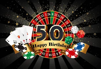 Mehofond Casino Tema Fotografia de Fundo 50º Las Vegas Casino Poker Chip Festa de Aniversário, Decoração de Estúdio de Fotografia pano de Fundo Adereços