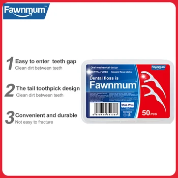 Fawnmum Fio Dental Vara 2x50Pcs/Jogos Clássicos Ultra-Fino Palito Vara Escova Interdental Família a Limpar os Dentes Oral Ferramentas de Cuidados
