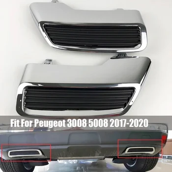 Peugeot 3008 5008 Allure 2017 2018 2019 Chrome Traseira do Carro Silenciador de Escape Tubo de Cauda Tampa
