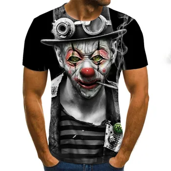 3D Impresso T-Shirt dos Homens 3d O Coringa T-Shirt dos Homens Engraçado de Manga Curta, Camisetas 2020 O Rosto de Joker Tees