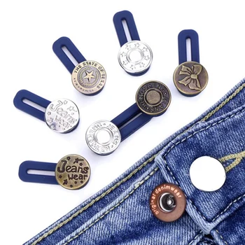 Roupas Jeans Calça Cintura Ajustável Aumento Cintura Fixador De Botão Estendida Reduzir A Cintura Livre Prego Sem Costurar Necessário