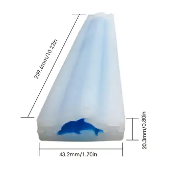Golfinho em Forma de FDA de Silicone Sabão Molde Manual DIY Longo Tubo de Sabão Molde de Bolo de Rolo Sanduíche Modelo de Cozinha Cozimento Ferramenta