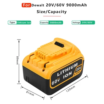 9.0 Ah/3.0 Ah 20V/60V MAX DCB606 de Iões de Lítio de bateria Para Dewalt XR Bateria Substituir DCB548 DCB546 DCB547 Ferramentas elétricas sem Fios