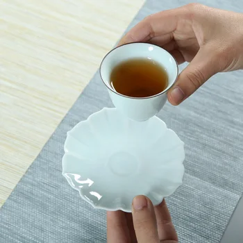 Jingdezhen alta corpo de girassol copa do manual de porcelana branca exemplo de xícara de chá de chá xícara de chá Chinês conjunto