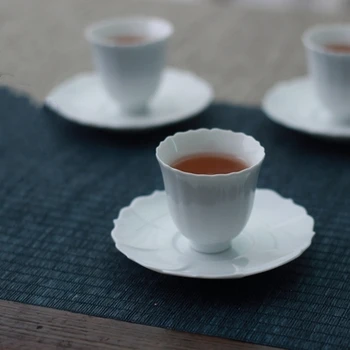 Jingdezhen alta corpo de girassol copa do manual de porcelana branca exemplo de xícara de chá de chá xícara de chá Chinês conjunto
