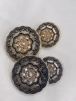 10pcs pérola botões de metal do vestuário casaco de acessórios de costura botões para roupas de artesanato de pedra de strass cobachon