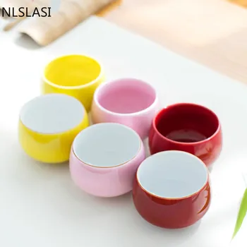 4 pcs/set Colorido Celadon Xícaras de Café Tigela de Chá Chinês de Chá Cerâmica conjunto de Acessórios Mestre Xícara (chá) Copos de 100ml