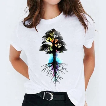 T-shirts Superior para as Mulheres da Pena de Moda de Impressão Roupa Casual de Impressão Senhora das Mulheres do Gráfico T-Shirt Senhoras Tê Fêmea T-Shirt