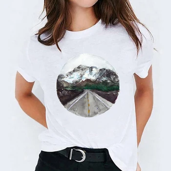 T-shirts Superior para as Mulheres da Pena de Moda de Impressão Roupa Casual de Impressão Senhora das Mulheres do Gráfico T-Shirt Senhoras Tê Fêmea T-Shirt
