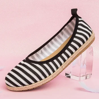 Mulheres Sapatas Das Mulheres Flats Sapatos 2021 Respirar Cor Suave Deslizar Sobre A Sapatilha De Ballet Flats Confortáveis Senhoras De Sapatos De Malha Zapatos Mujer
