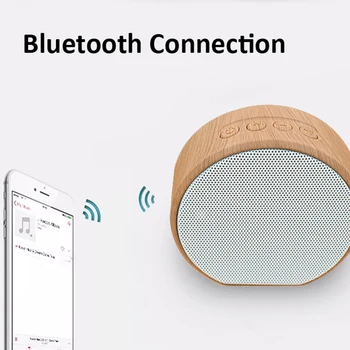 Grão de madeira Altifalantes Bluetooth suporta Cartão de TF Aux de Áudio Mãos-Livres De Chamada alto-Falante Portátil Mini Subwoofer alto-Falante sem Fio