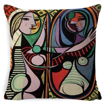 Vintage De Decoração De Capas De Almofada Pablo Picasso Pinturas Decortive Travesseiro De Noite Estrelada Arte Abstrata Almofada Caso De Linho Pillocase