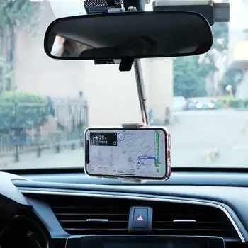 2021 Novo Comercial de 360 Graus de Carro de Telefone do Suporte Ajustável Espelho de Vista Traseira Montagem de Stand para o Telefone Móvel Suporte de GPS