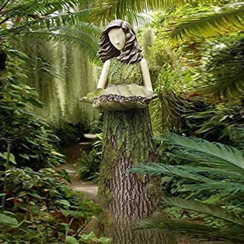 Sherwood Samambaia Fadas Estatuária com Alimentador do Pássaro de Resina Enfeite de Jardim ao ar livre Estátua Super Bonito LBE