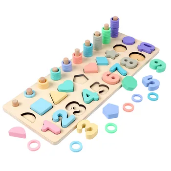 Crianças Montessori Educativos Brinquedos de Madeira Geométricas Cognição Quebra-cabeça Brinquedos Matemática Início de Brinquedos Educativos para Crianças de Jogo de Tabuleiro