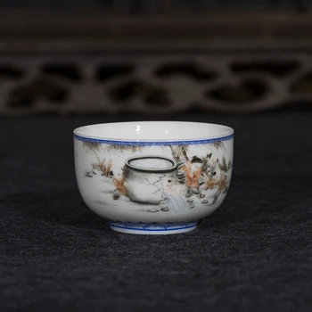 Corpo de Porcelana Xícara de Chá de chá Cerâmica conjunto de Kung Fu chá caneca de Jingdezhen famille rose esmalte da copa