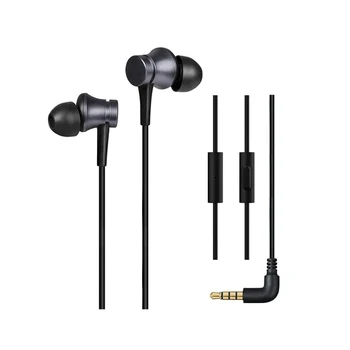 Original Xiaomi Fones de ouvido Singal Dupla Dinâmica de Fone de ouvido de 3,5 mm Em-orelha Bass Estéreo de Fones de ouvido com Fio Controle Com Microfone