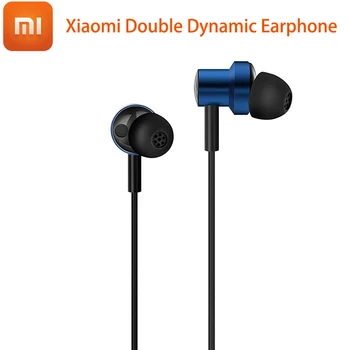 Original Xiaomi Fones de ouvido Singal Dupla Dinâmica de Fone de ouvido de 3,5 mm Em-orelha Bass Estéreo de Fones de ouvido com Fio Controle Com Microfone