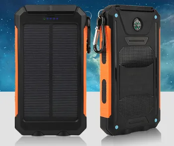 A Energia Solar Real 20000 mAh Dual USB Externo Impermeável Carregador de Bateria de Polímero de Luz ao ar livre da Lâmpada