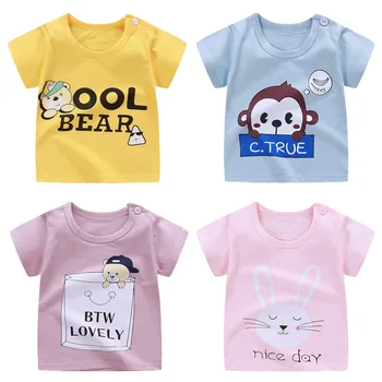 Moda verão T-shirt Unisexo Panda Cartoon Tee de Crianças Meninos Mangas Curtas Branca Tees Crianças do Bebê do Algodão Tops Para Meninas Roupa